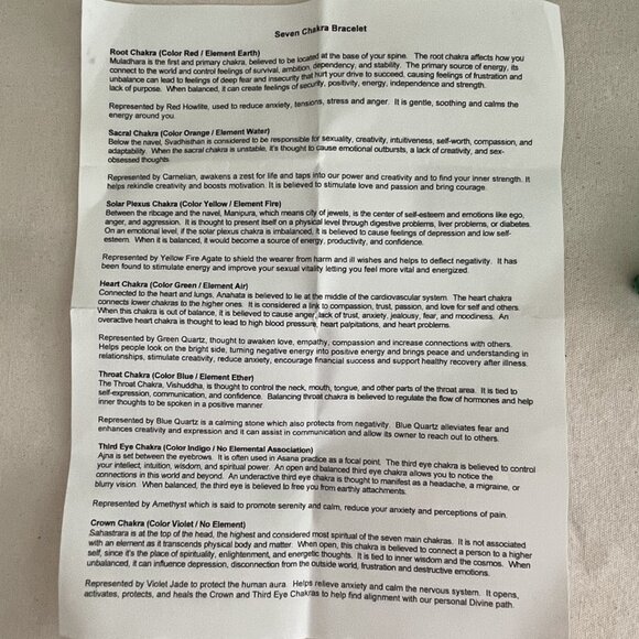 Yoga Chakra Bracelet Real Gemstones with Hamsa Hand Toggle Close - Picture 6 of 6